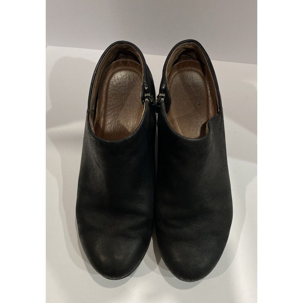 Dansko Womens Raina Ankle Boots Booties Black Nubuck Leather Block Heel 38/ W 8 - Picture 4 of 8